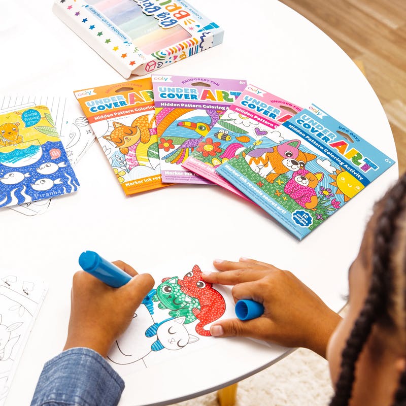 Undercover Art Hidden Pattern Coloring Activity Art Cards - Rainforest Fun - 12 Cards