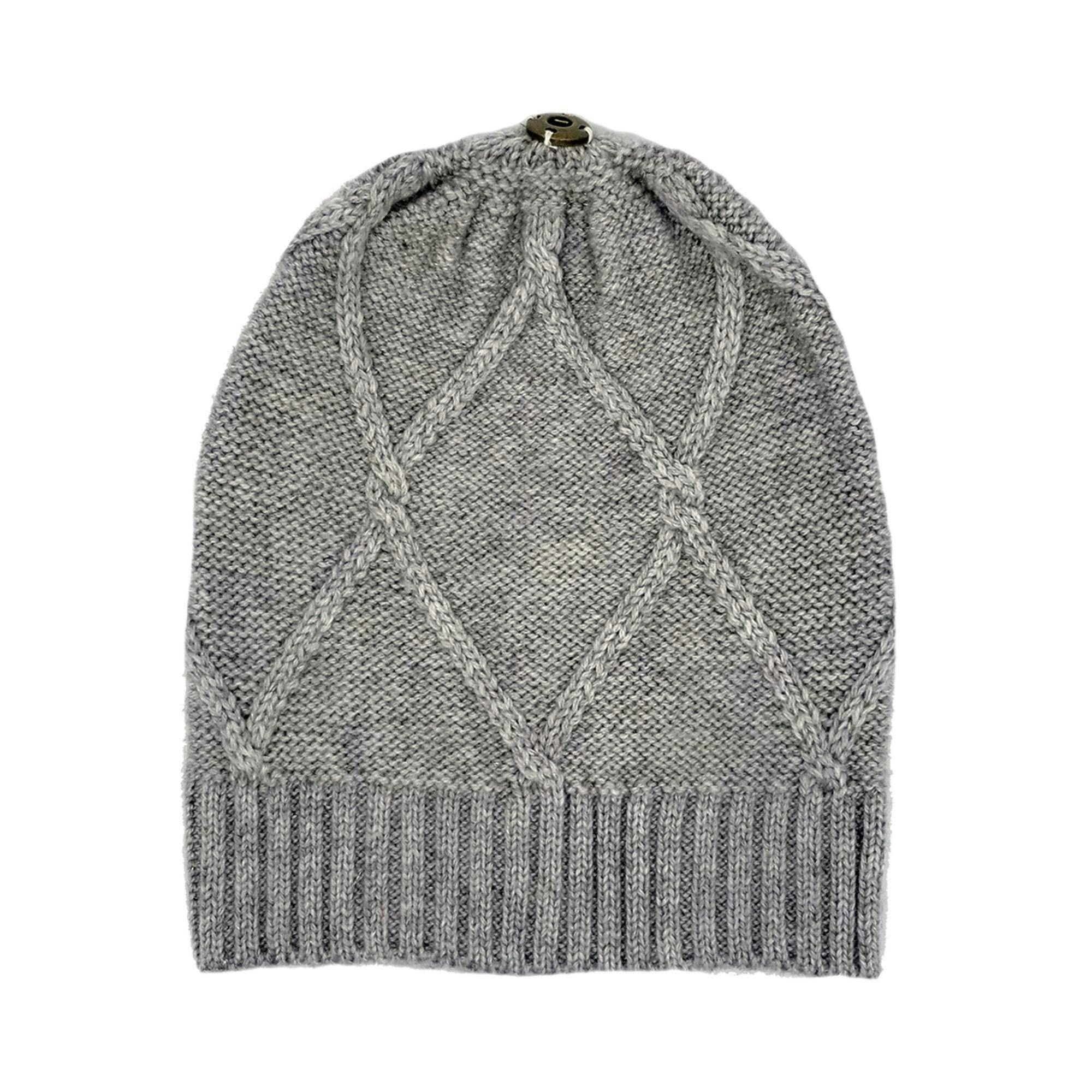 Diamond Lurex Knit Hat (Snap On Pom Sold Separately)