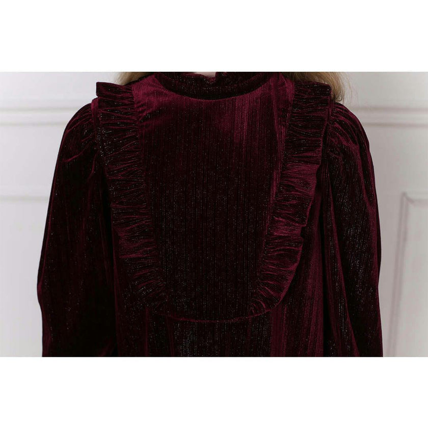 Lena dress (garnet velvet)