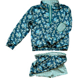 Kitt Set in Spring Mustard Flower In Navy/ Apple Check
