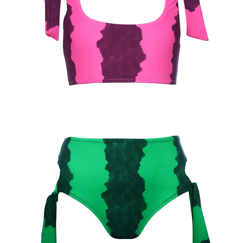 June Tie-Shoulder Sleeveless Two-Piece Bikini