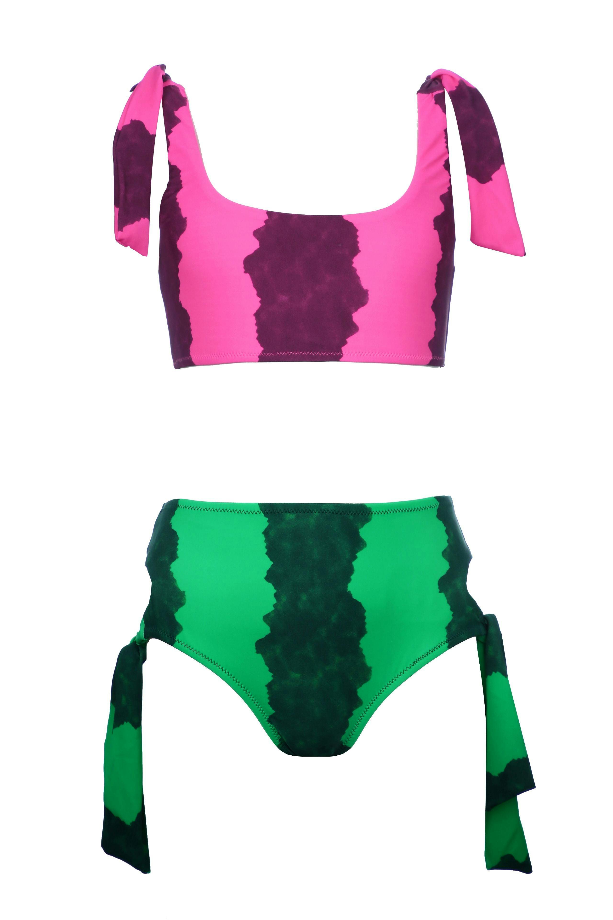 June Tie-Shoulder Sleeveless Two-Piece Bikini