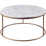 Marmo Modern Marble-Look Round Coffee Table