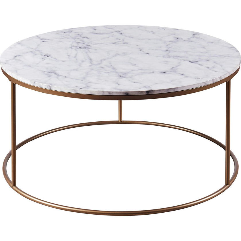 Marmo Modern Marble-Look Round Coffee Table