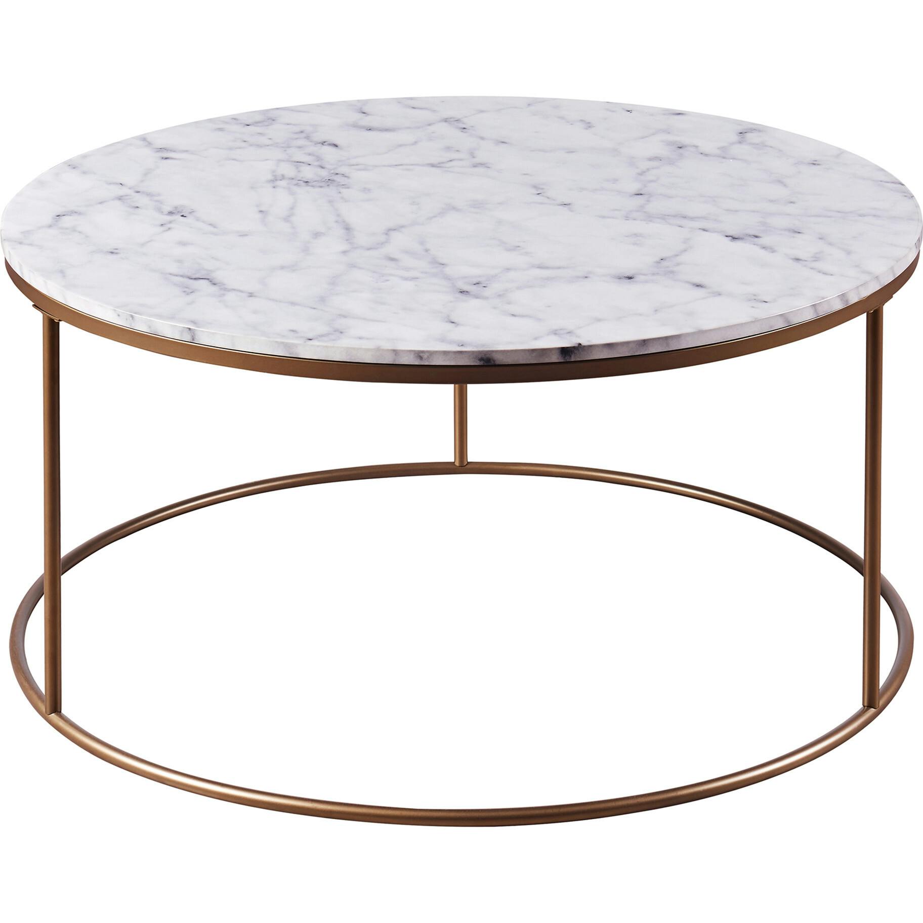 Marmo Modern Marble-Look Round Coffee Table