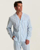 Men's Twill Pajama Set in Coastal Stripe