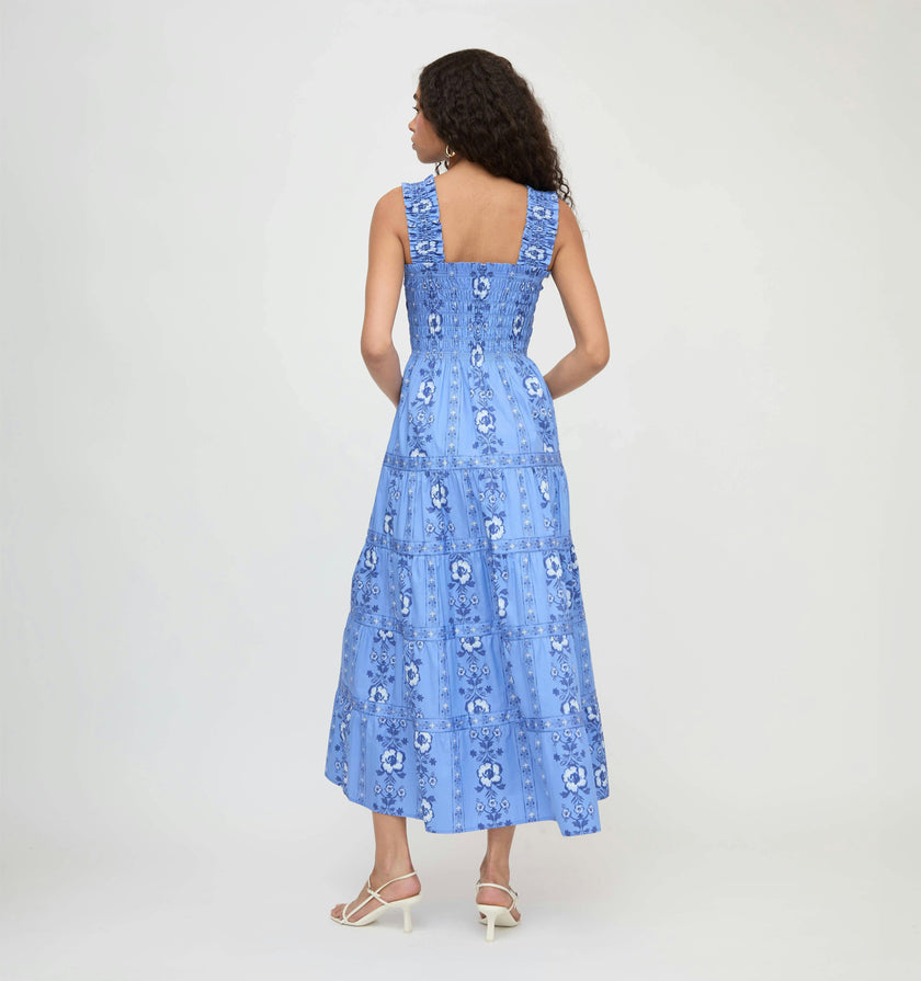 The Kimmy Maxi Nap Dress - Blue Arcadia Border
