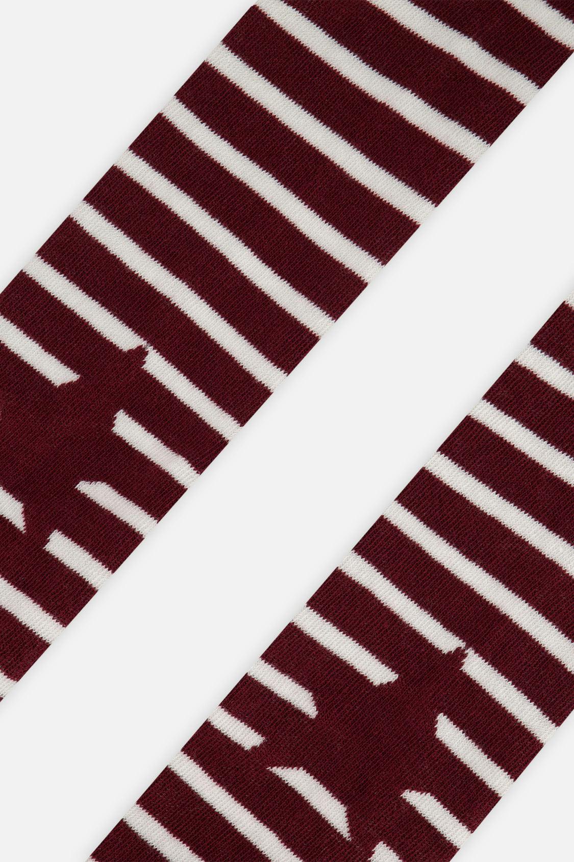 Knit Tights Reddish-Brown