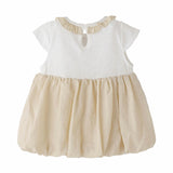 Beige Bow Balloon Dress