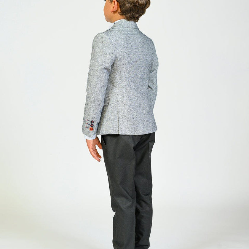 Cool Gray Embroidered Blazer