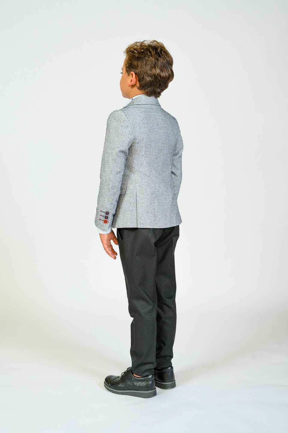 Cool Gray Embroidered Blazer