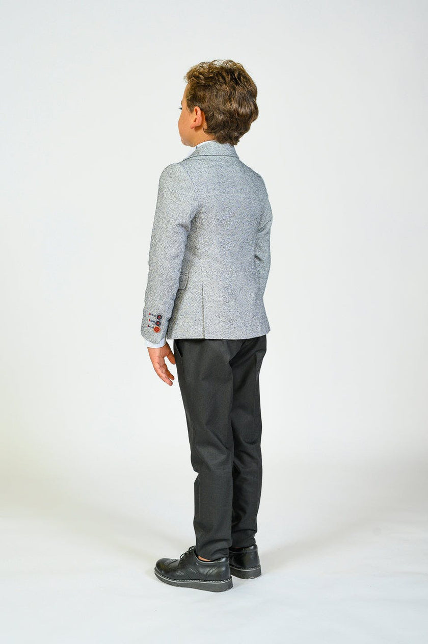 Cool Gray Embroidered Blazer