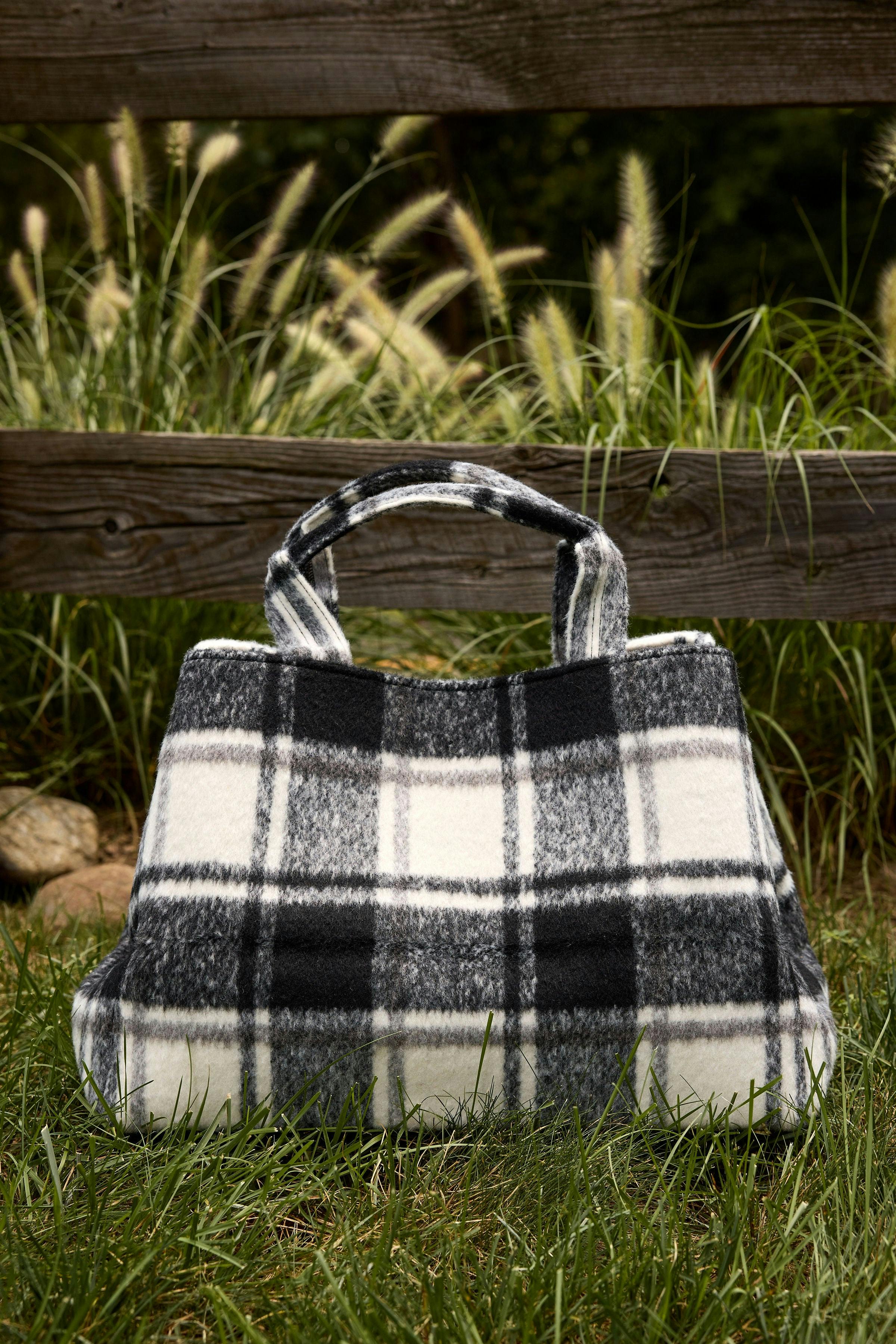 Plaid Airplane Tote