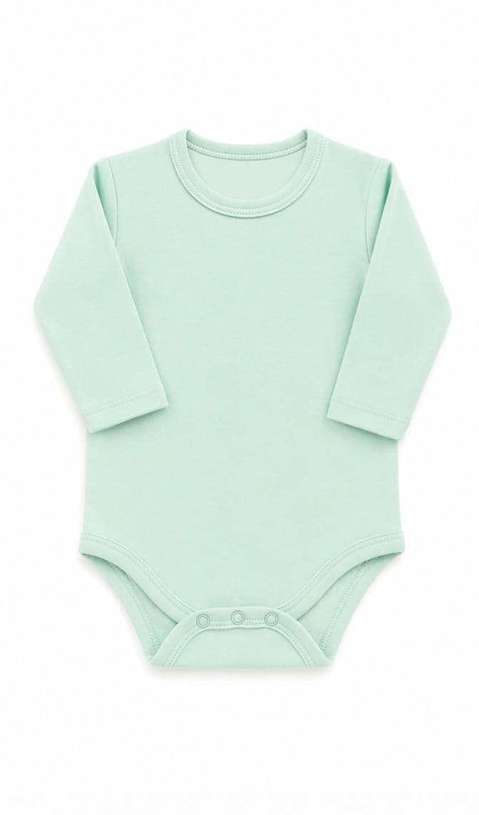 Mint Long Sleeve Onesie 100% Pima Cotton