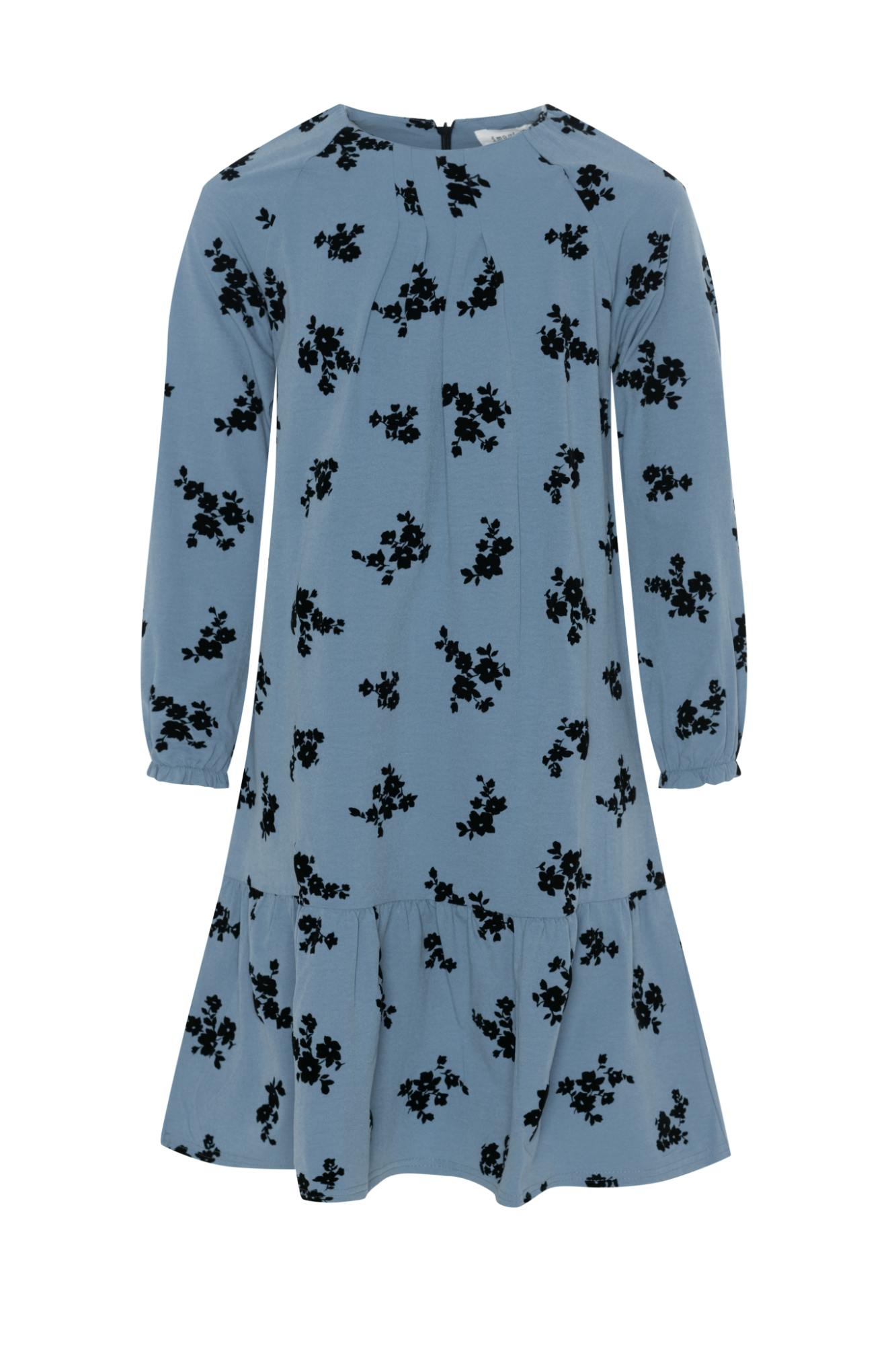 Flocked Floral Dress