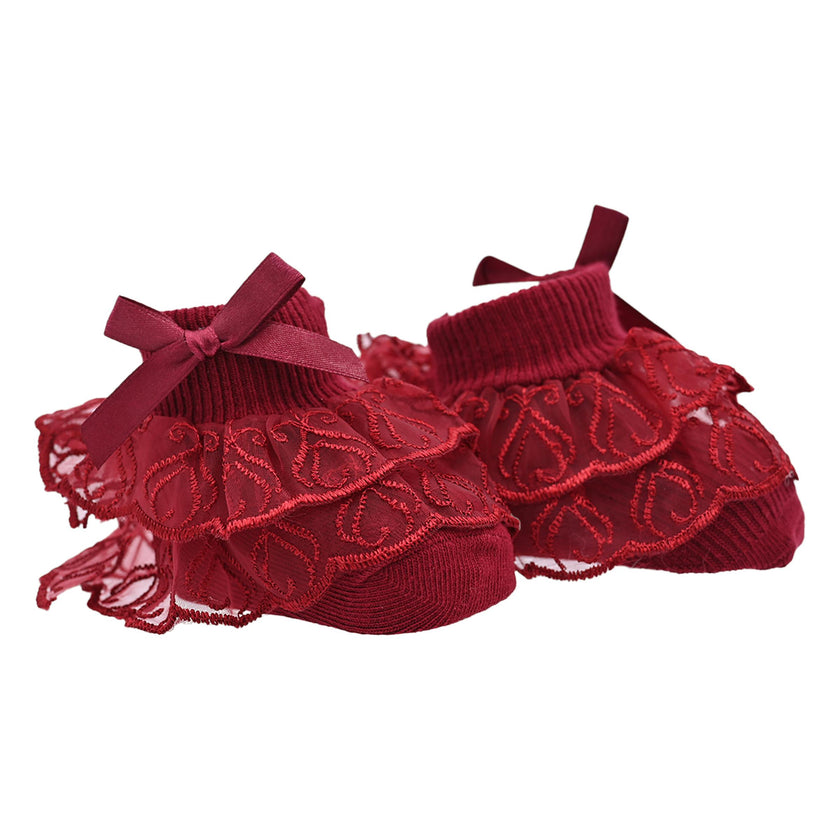 Laced Ribbon Bow Socks Set