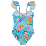 UPF50+ Sustainable Frill Shoulder Front Knot Swimsuit