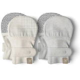STAY ON 2-PACK MITTS | STORM GRAY + GRIDLOCK — Bamboo Organic Cotton Blend, 0–6M