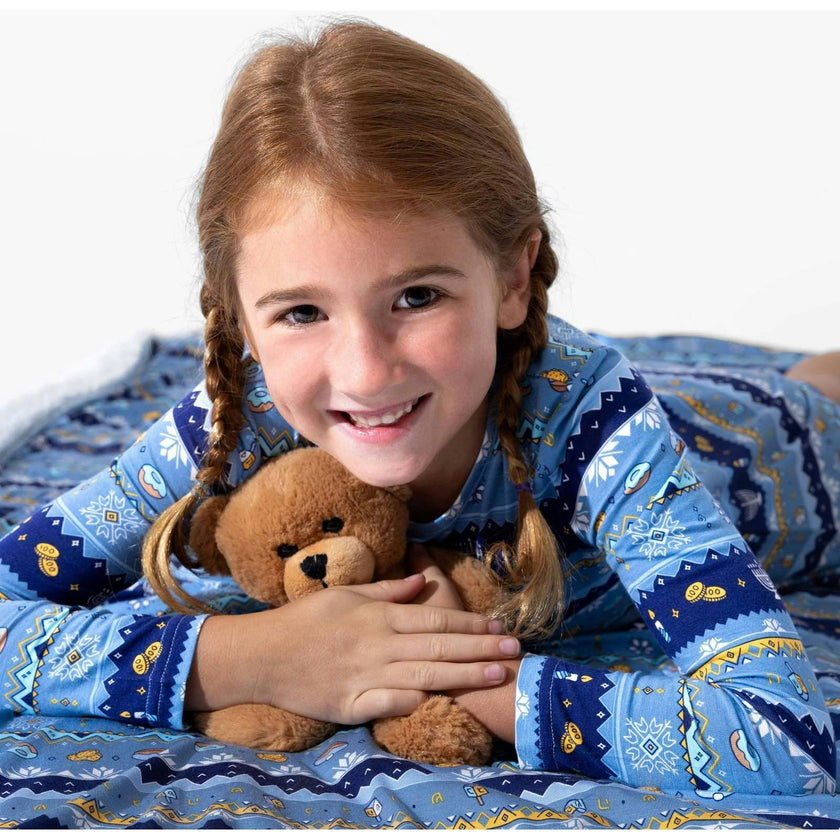 Hanukkah Fair Isle Bamboo Girls' Long Sleeve Dress