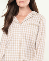 Women's Twill Pajama Set in Camel Gingham
