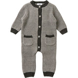 Chunky Ribbed Knit Round Neck Long Sleeve Loose-Fit Romper