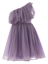 Purple Izorah Off Shoulder Glitter Dress