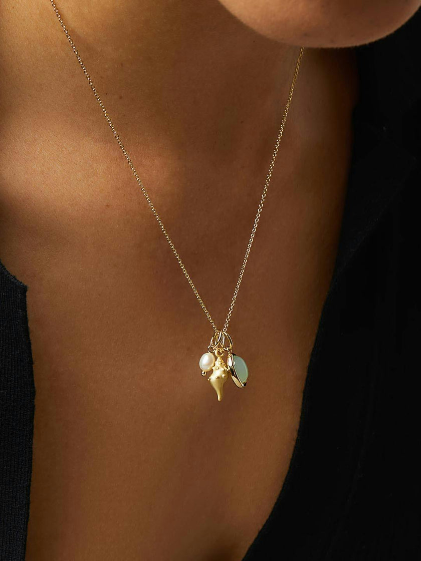 Gold Charm Necklace - Ocean