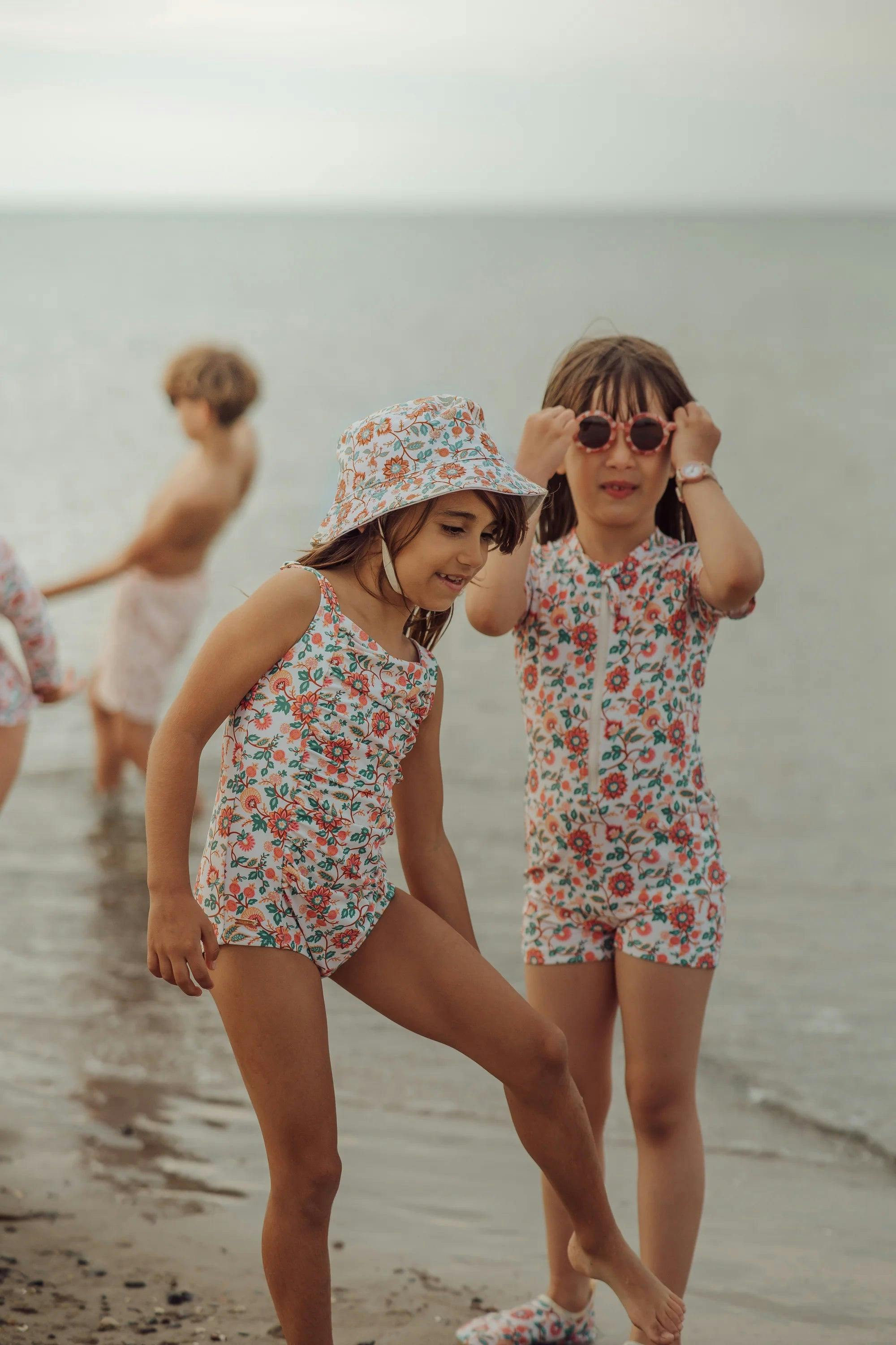 Vintage Girls 1 Piece Swimsuit | UPF + Recycled - In Bloom