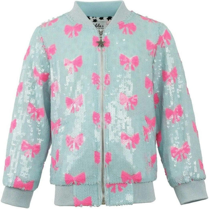 Pretty in Bows Sequin Bomber