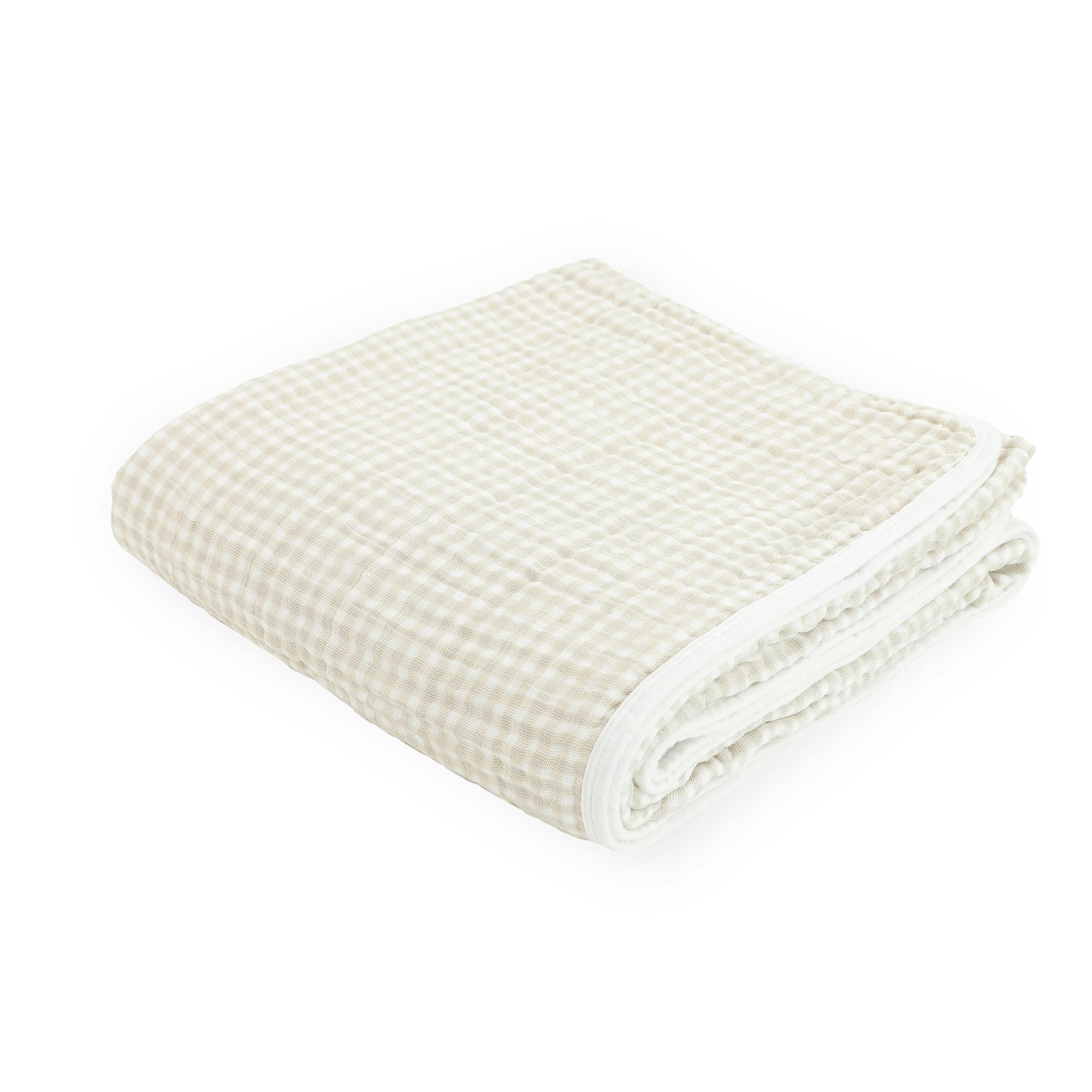Original Cotton Muslin Quilt - Tan Gingham