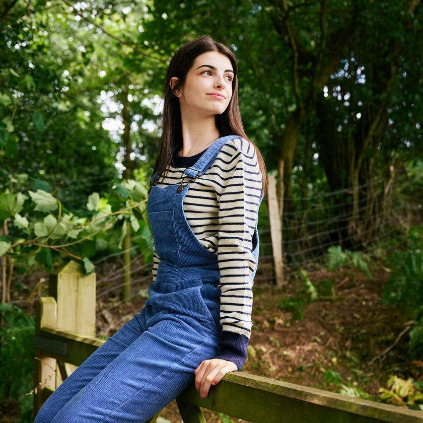 Adult Blue Chunky Cord Overalls