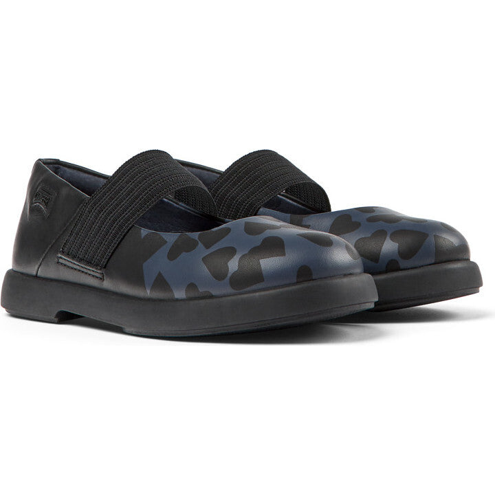Duet Twins Leather Mary Jane Shoes, Black
