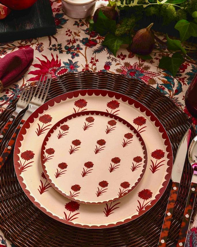 Elodie Dinner Plate Set in Cranberry