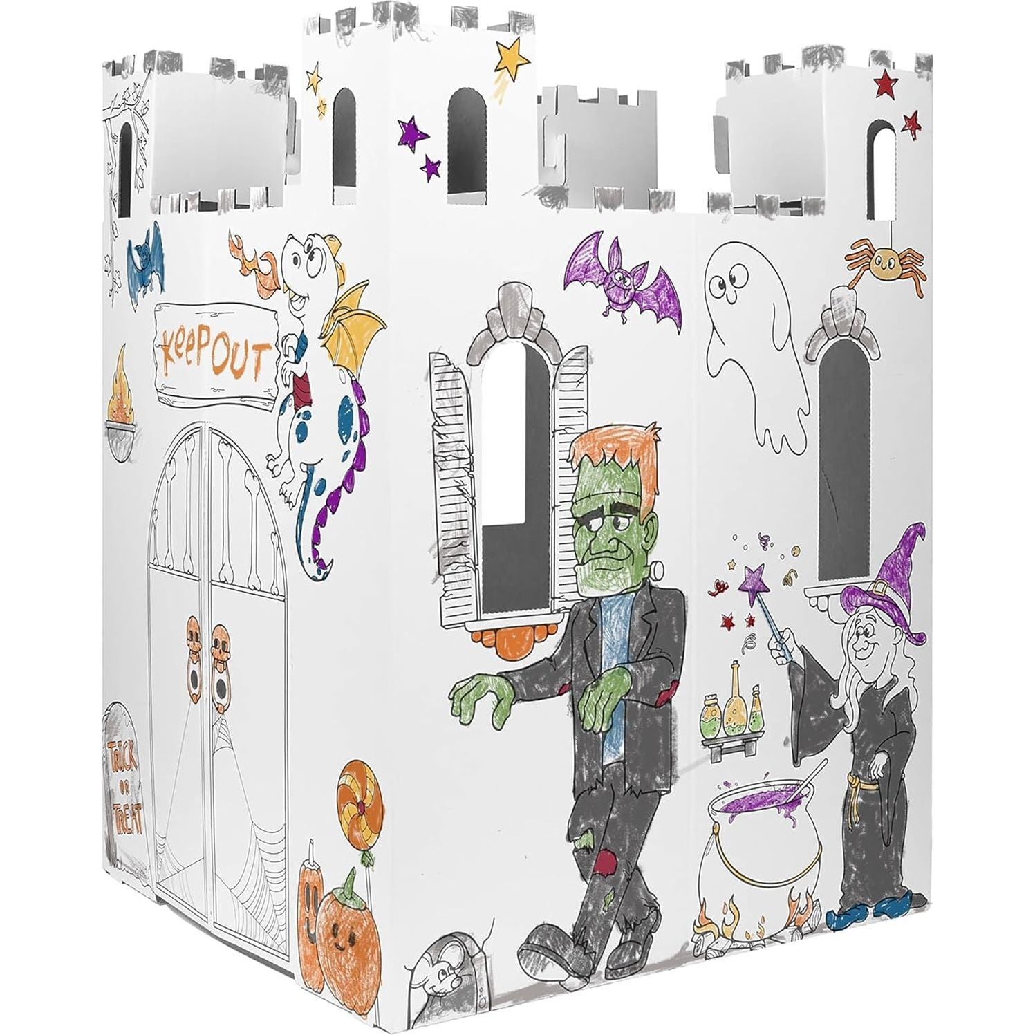 Cardboard Coloring Playhouse Haunted Castle