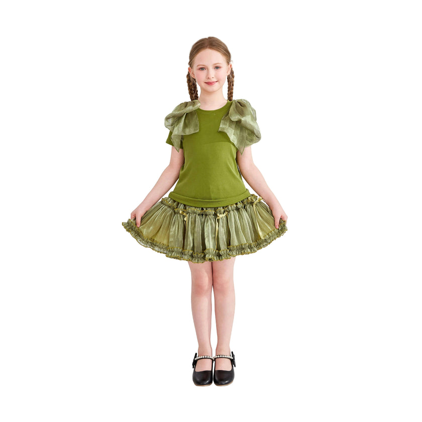 Green Gold Valora Ruffle Skirt Set