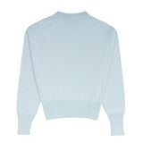 women's light blue cropped knit sweater
