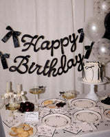 Little Black Bow Bundle - plates, napkins, bday banner