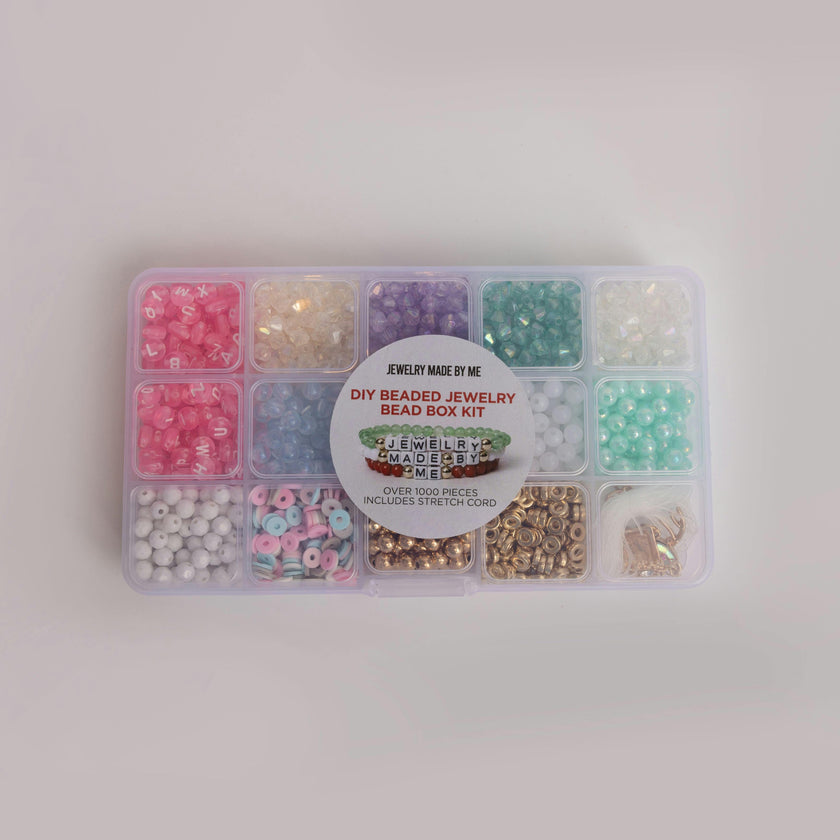 Pastel Pink Holiday Jewelry DIY Letter Bead Box