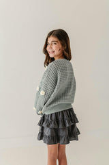Girls Ruffled Skirt in Stormy Blue