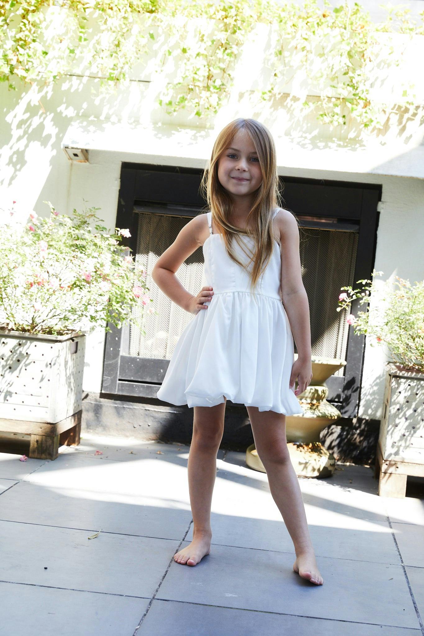 Bailey White Rose Satin Ballet Dress