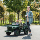 24V Military Willy Jeep 3 Seater Electric Ride on (Green)