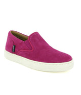 Suede Leather Slip On Sneakers, Fuchsia