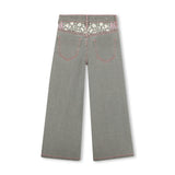 Forest Green Wide‑Leg Twill Pants