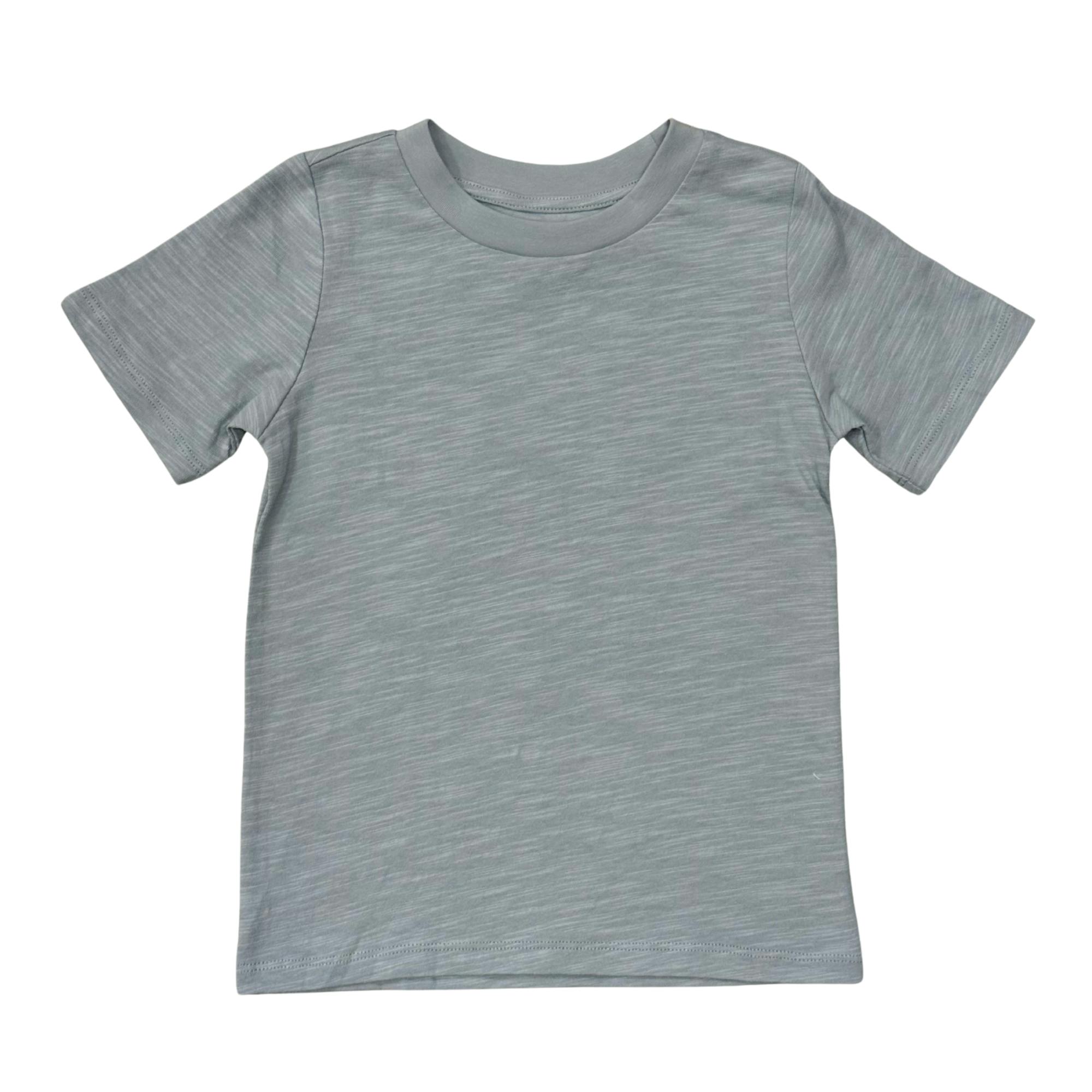 Boys Cotton Short Sleeve Tee in Grayish Blue