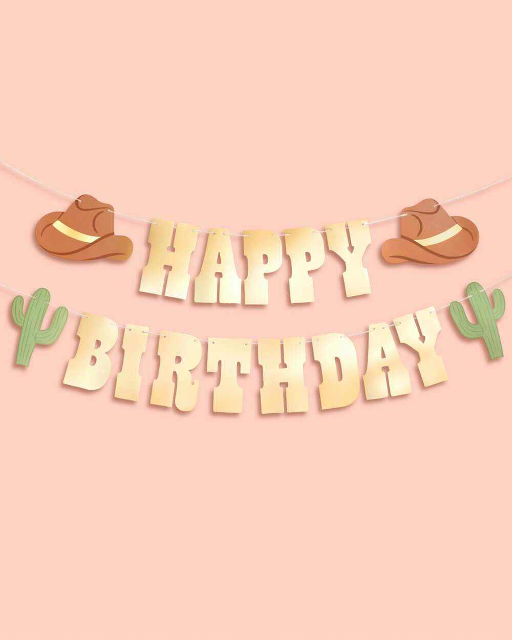 Wild Wild West Banner - gold foil banner