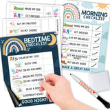 Boho Rainbow Kids Reward Sticker Charts & Day-N-Night Routine Charts Bundle