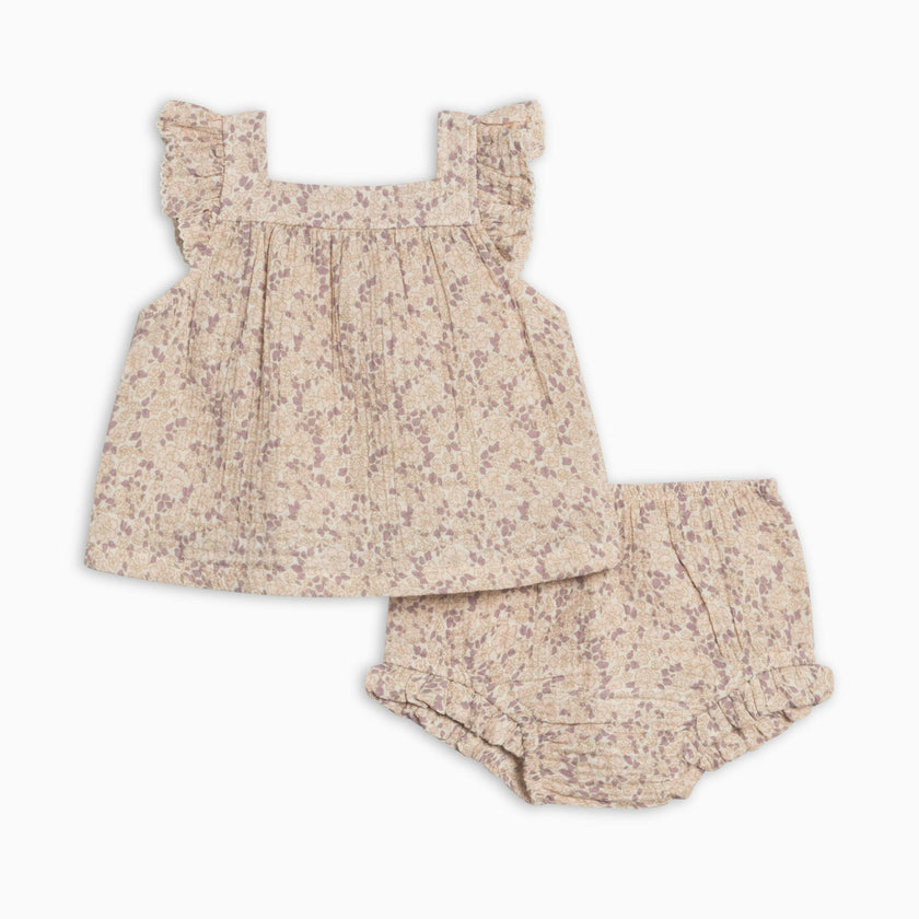 Colette Muslin Tank and Bloomer Set - Vionna Floral / Shell + Fog