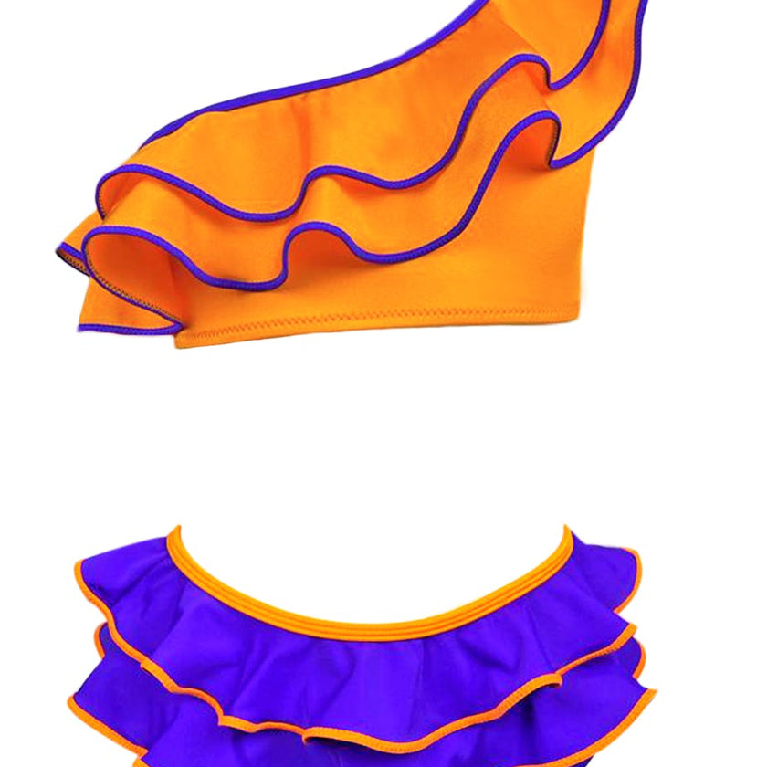 Maya Tired Ruffle One-Shoulder & Waist Two-Piece Bikini