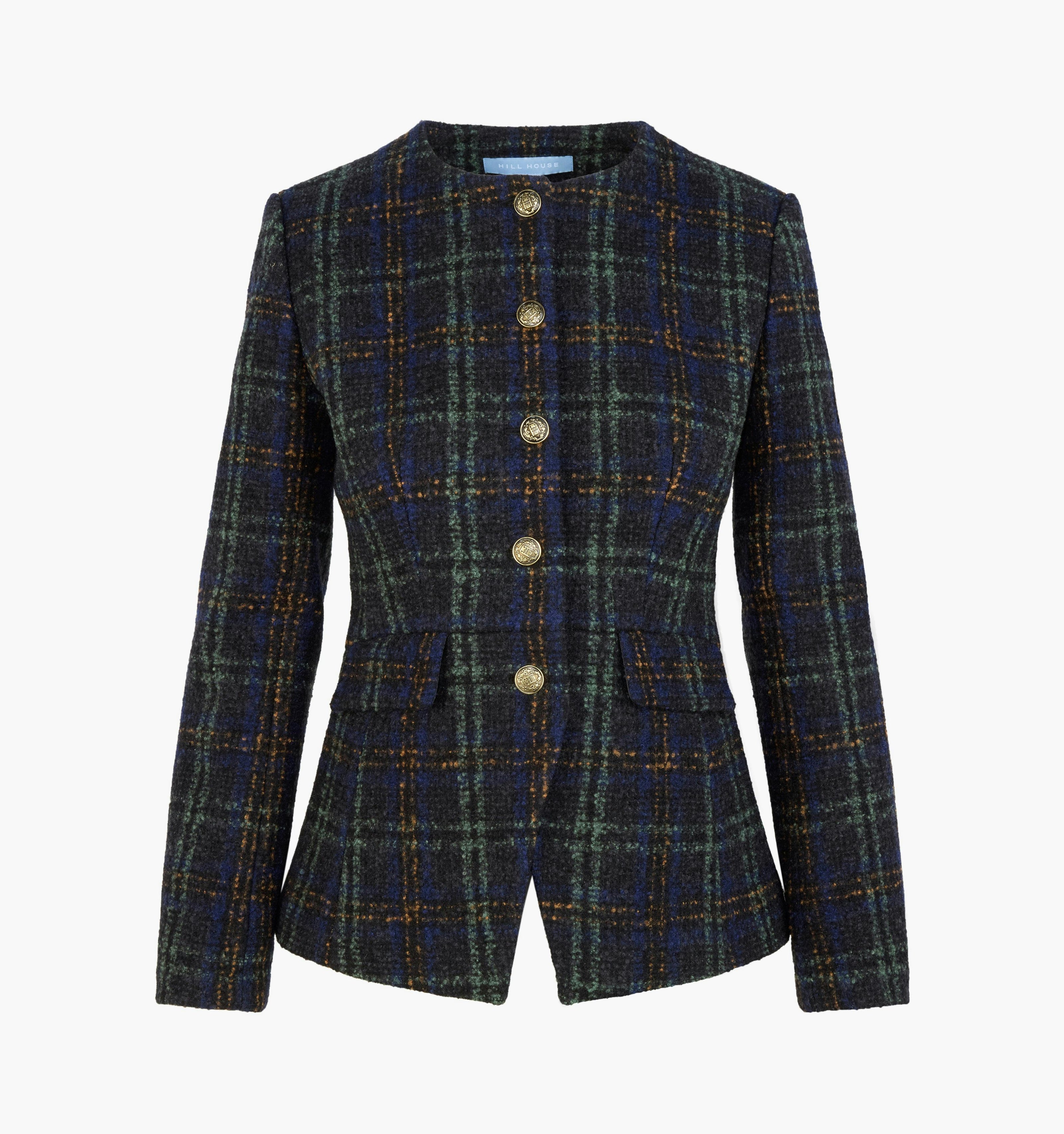 The Warby Coat -  Navy Tartan