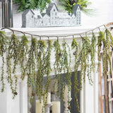 Rustic Mountain Pine Cone Winter Greenery Icicle Christmas Garland